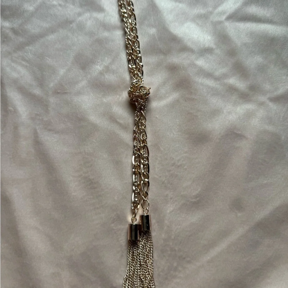 NWT Guess Gold and Silver Tassel Necklace - Picture 11 of 16